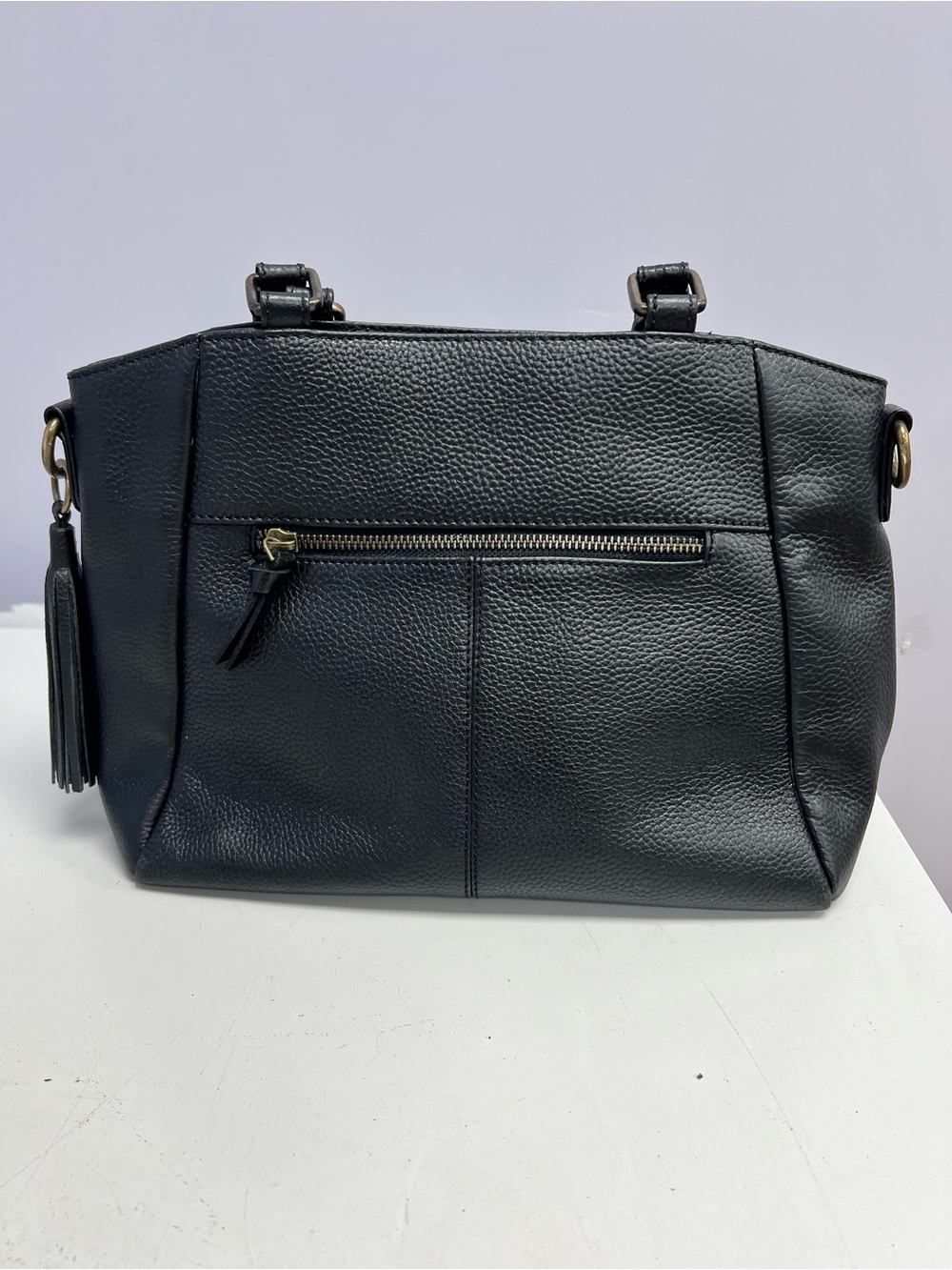 Harley Davidson Black Studded Leather Tote Bag with Tassel - Picture 7 of 16